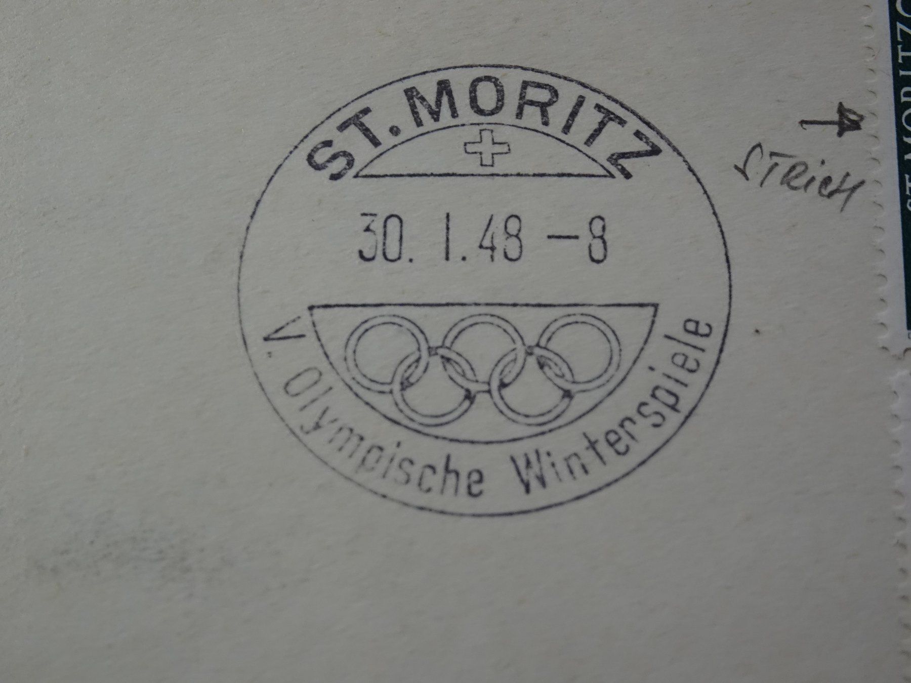 Tutti i francobolli: 30.I.48., ST. MORITZ, SONDERSTEMPEL, SATZ BRIEF CHARGE – Usato da Eschenbach SG venduto da eDaisy 3
