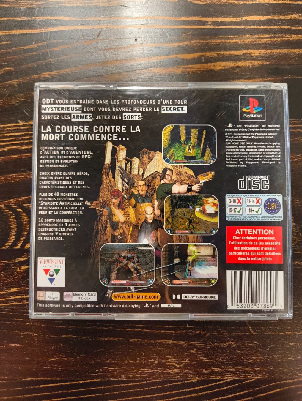 Sony Giochi: O.D.T Sony Playstation – Usato da Giubiasco venduto da Ticinerd 1