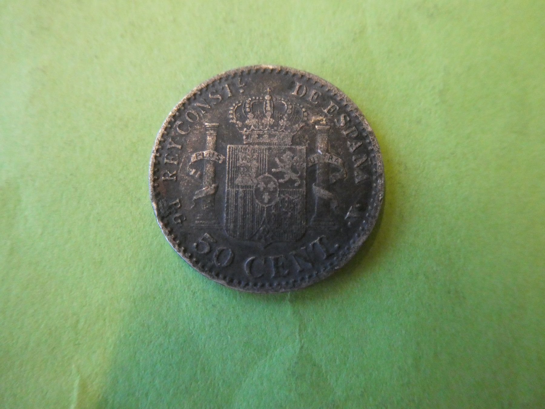 Toutes les monnaies: Spanien 1896, 50 Centimos - Silber – D'occasion à Hinterforst par Rohusri 1