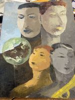 Mischtechnik auf Karton 27x35 cm Picasso artig unbekannt