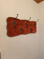 Wandgarderobe Barock-Stil - 5 Wappenhaken - Terrakotta-Stoff