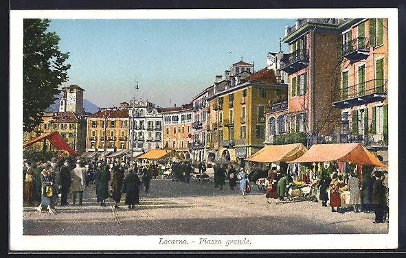 Cartoline postali: AK Locarno, Piazza grande – Usato da Berlin venduto da bartko-reher
