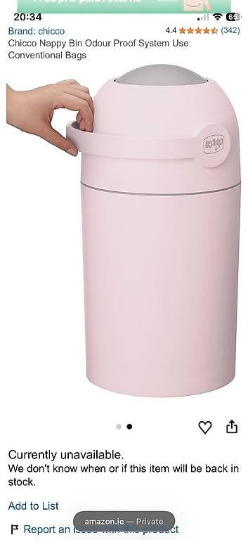 Cestini per rifiuti: Windeleimer Chicco Odour Proof System 25 Liter rosa neu – Usato da Basel venduto da mon_ybj9