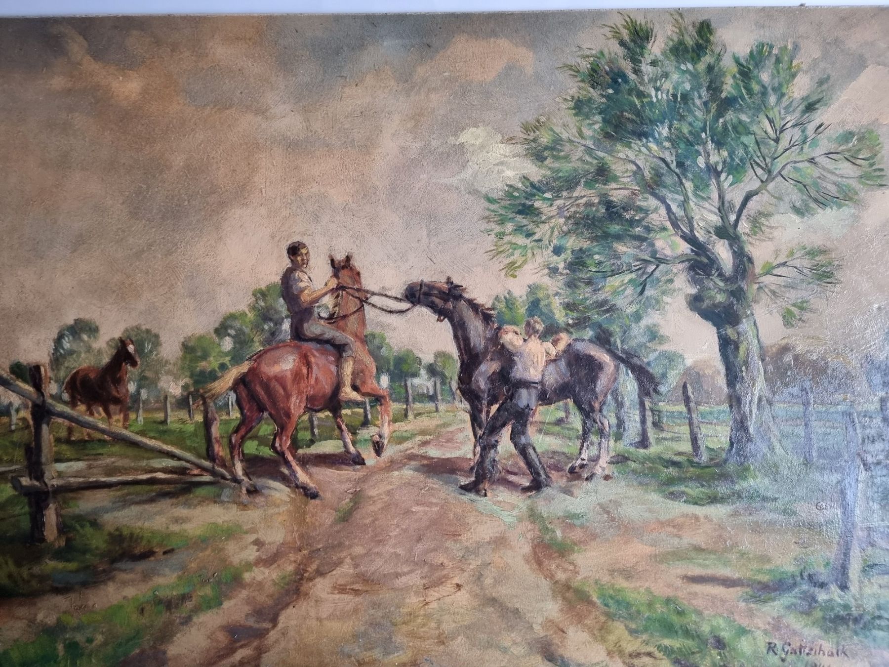 Tableaux: R.GOTTSCHALK GEMÄLDE SIGNIERT AUF MALKARTON – D'occasion à Gersau par grafik-kunst 4
