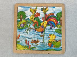 HOLZPUZZLE - Hahn auf Stelzen