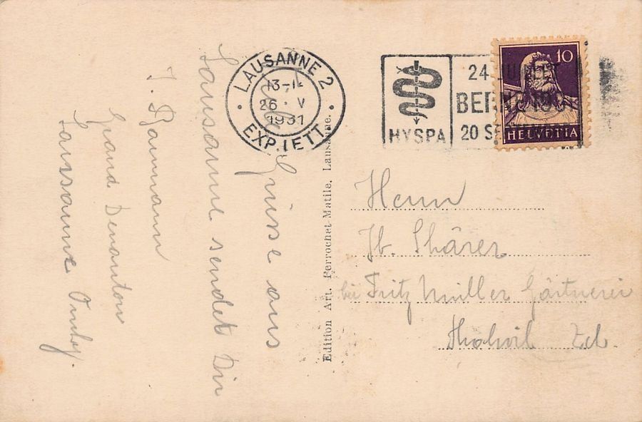 Cartoline postali: Lausanne, Boulevard de Grancy, animée, circulée 1931 – Usato da Frauenfeld venduto da POML 1