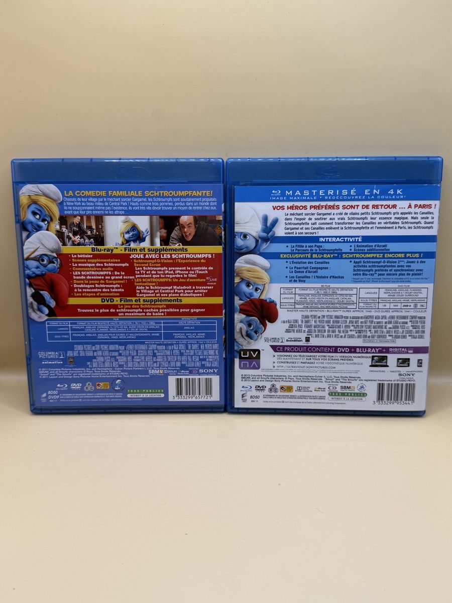 Tutti i DVDs: Les Schtroumpfs 1 + 2 Blu-ray DVD Combo – Usato da Genève venduto da sho_67qj 1