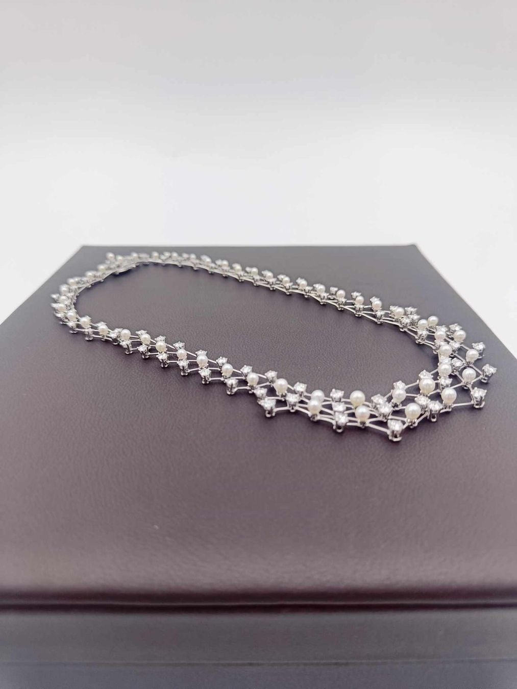 Catenine: PERLEN DIAMANT COLLIER IN 950 PLATIN – Usato da Luzern venduto da EdiGem 9
