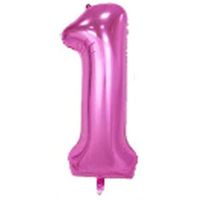 40" XL Metallic Zahlenballon Pink 1 - KOSTENLOSER VERSAND