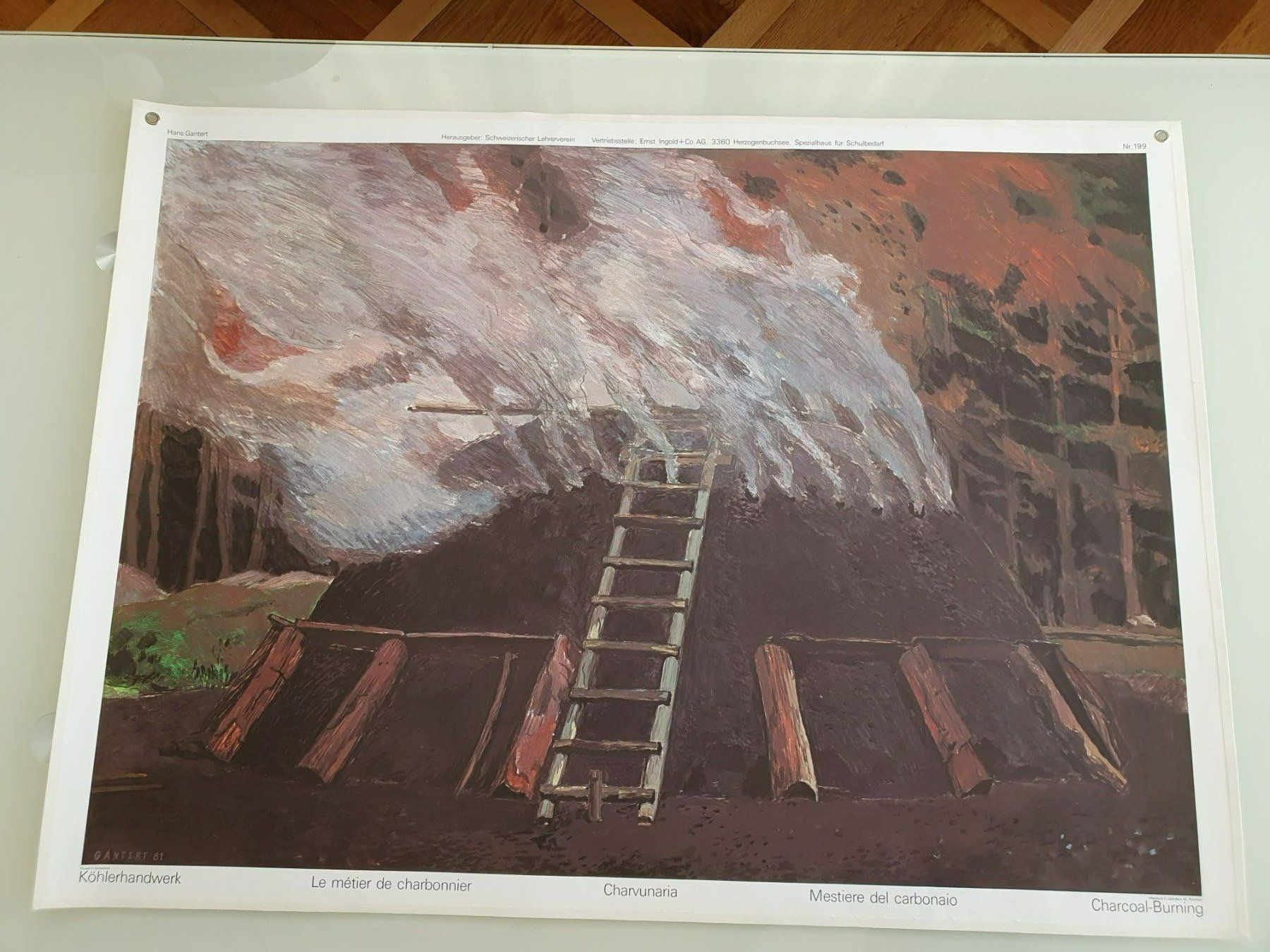 Foto & Immagini: Schulwandbild Nr. 199 Köhlerhandwerk – Usato da Fribourg venduto da YannDuc
