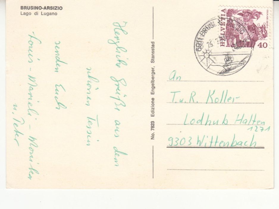 Ansichtskarten: Brusino 1978 – Gebraucht aus Bürglen TG von StampGraf 1