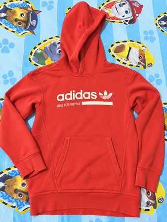Adidas Kinder Hoodie Gr. 134 – Rot –Kapuzenpullover mit Logo