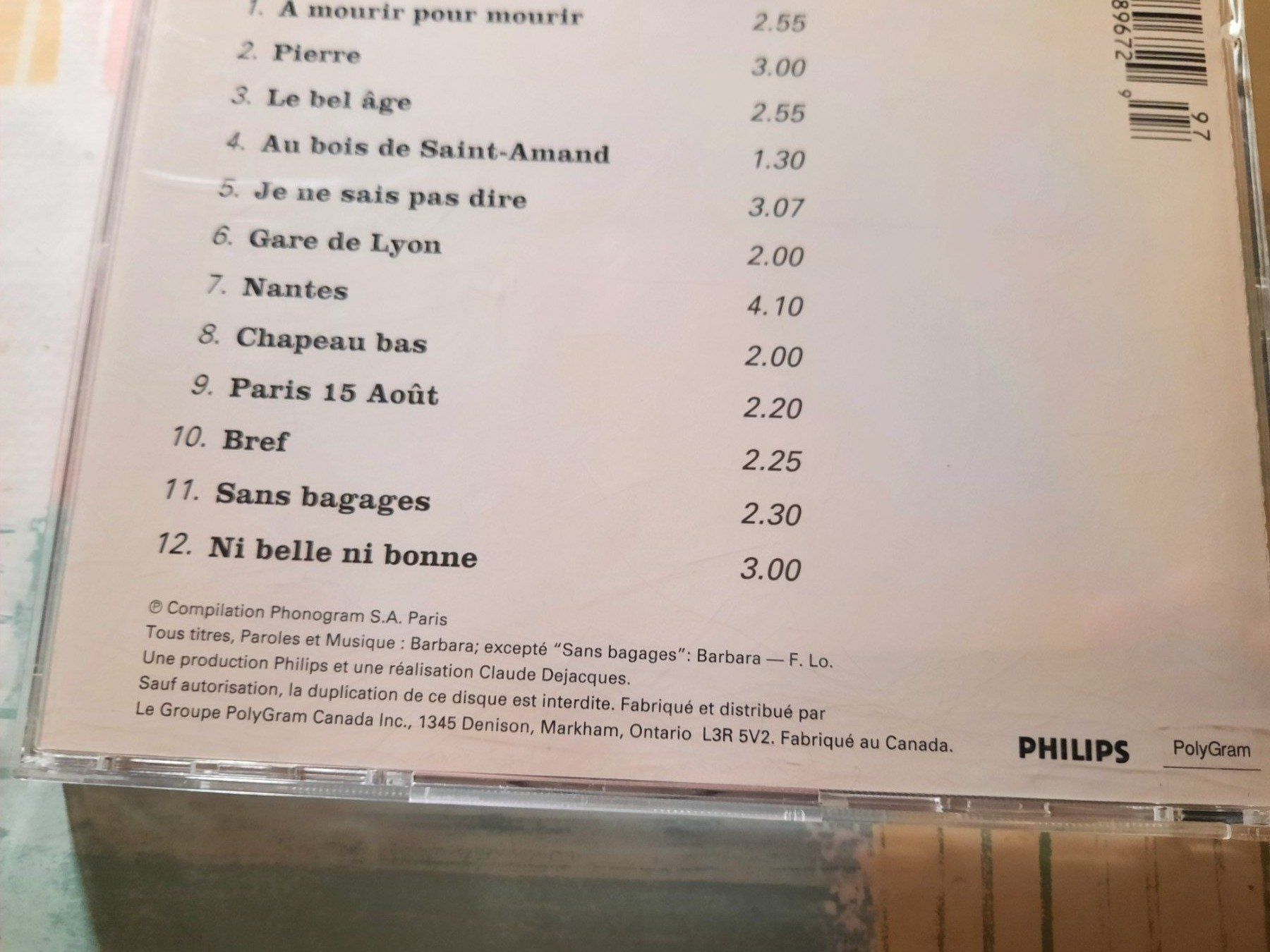 CD: CD Barbara chante Barbara – Usato da Pully venduto da bro_n52j 4