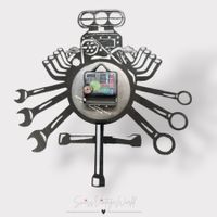 Einzigartige Wanduhr aus Vinyl – Werkzeug-Design, batteriebe