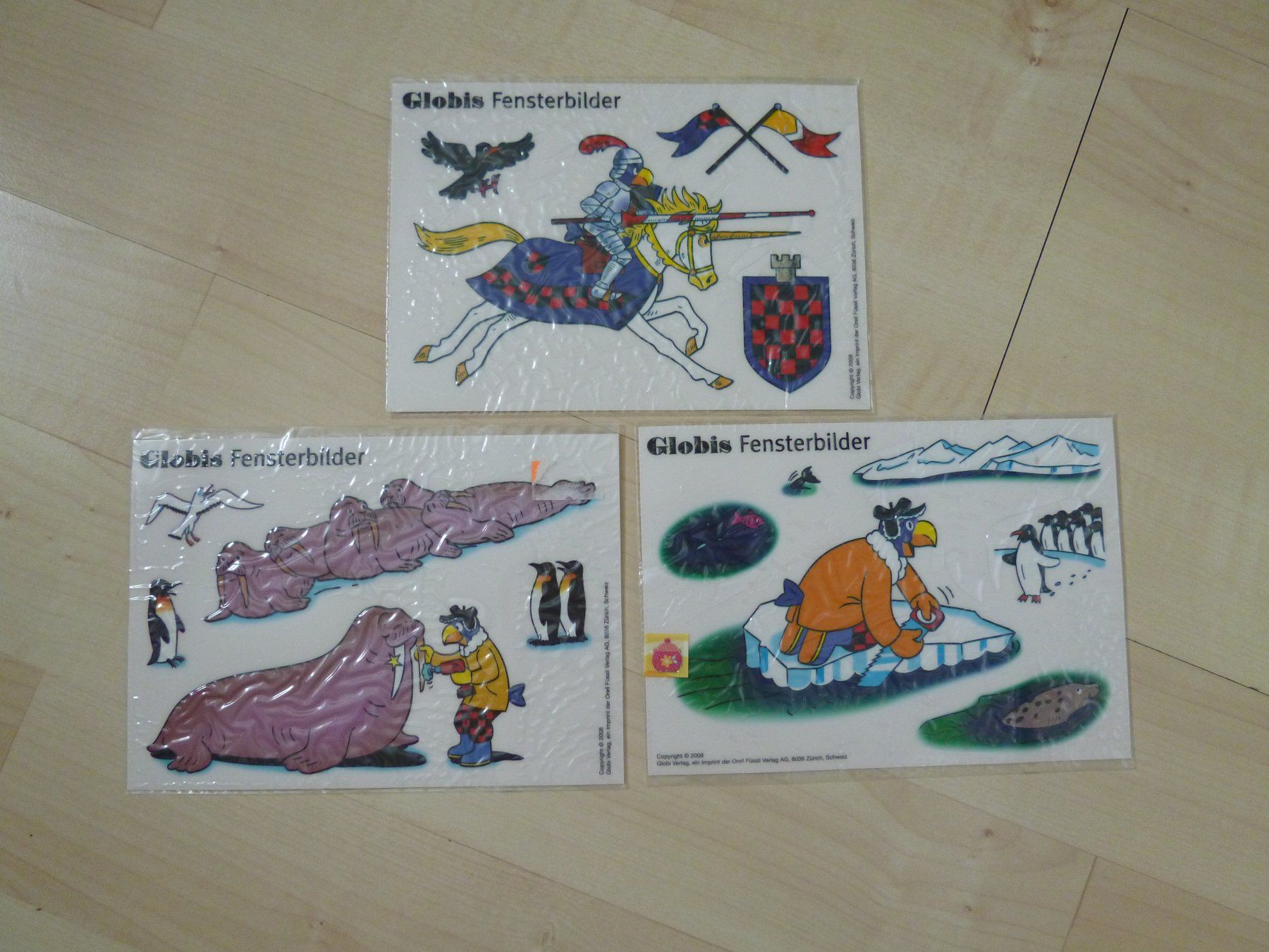 Cartes à collectionner: 4 alte Globi Fensterbilder – Neuf avec emballage d'origine à Dättlikon par Mamakuga