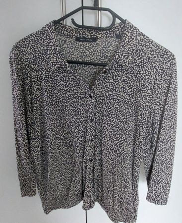Marc O'Polo Bluse, Grösse L, blau-weiss gemustert
