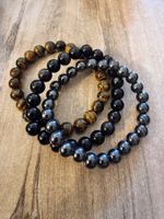 3er-Set Armbänder aus Natursteinen 8mm