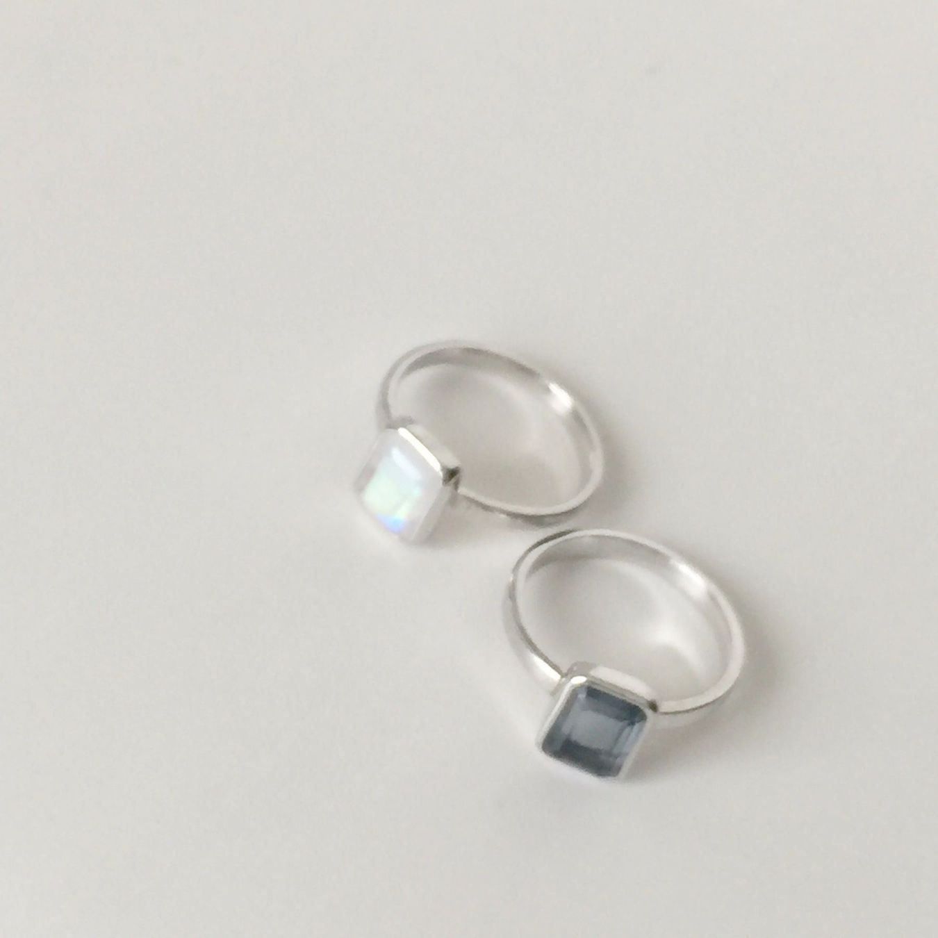 Anelli: Ring rosa Chalcedon eckig 925 Silber Baguette Klassiker 49 – Nuovo (secondo la descrizione) da Zürich venduto da goldfisch.schmuck 2