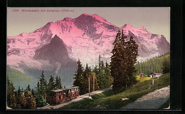 Cartoline postali: AK Mürrenbahn mit Jungfrau – Usato da Berlin venduto da bartko-reher