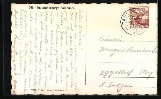 Cartoline postali: Faulensee, Jugendherberge Faulensee, Pan – Usato da Berlin venduto da bartko-reher 1
