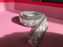 Spitzenband mit Steinen/Strass, 50cm, Häkeln, Nähen, Band