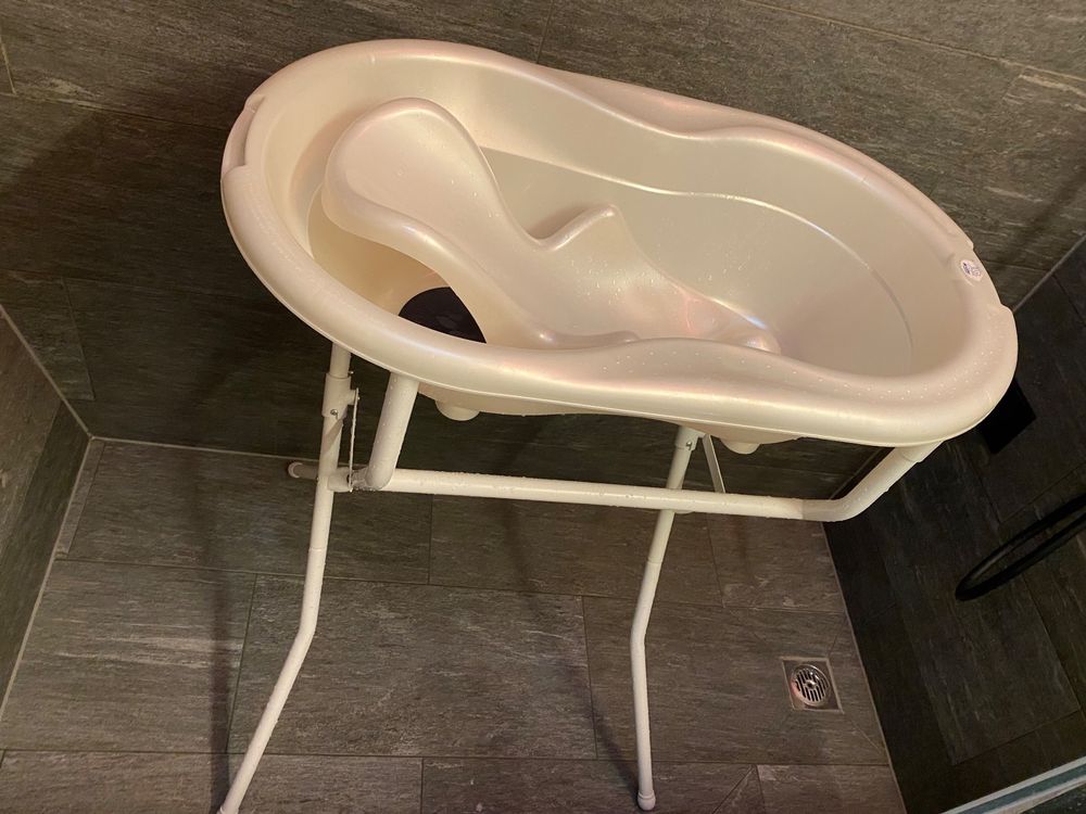 Baby Badewannen Stütze - Rutschfester Badesitz Für Säuglinge Grau