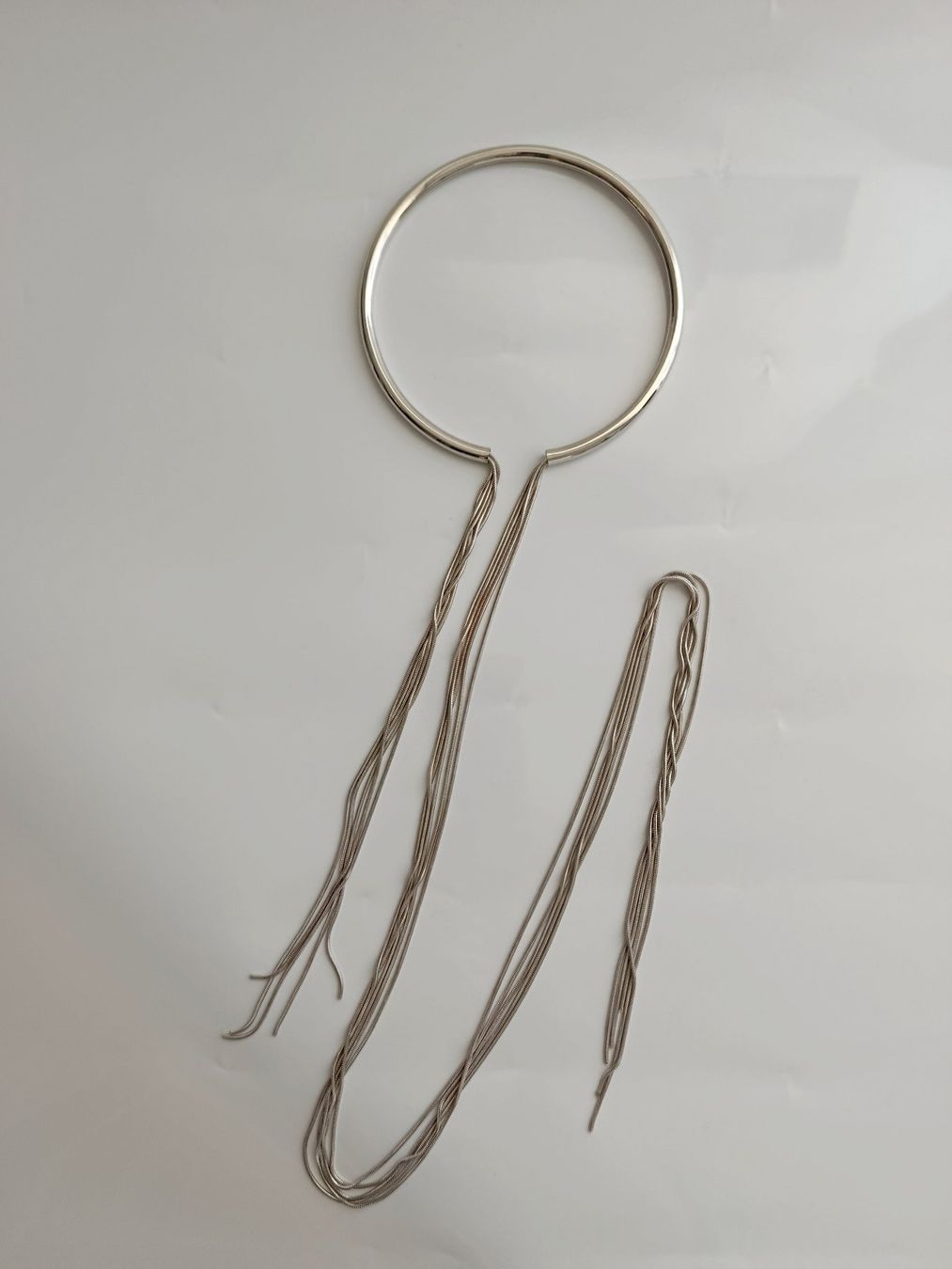 Catenine: Lange, silberfarbene Haslkette im Choker-Stil – Nuovo (secondo la descrizione) da Weiach venduto da sim_8s27 4