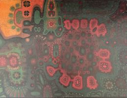 Original CH Walter Mafli „Abstraktion“ Öl auf Holz 1972