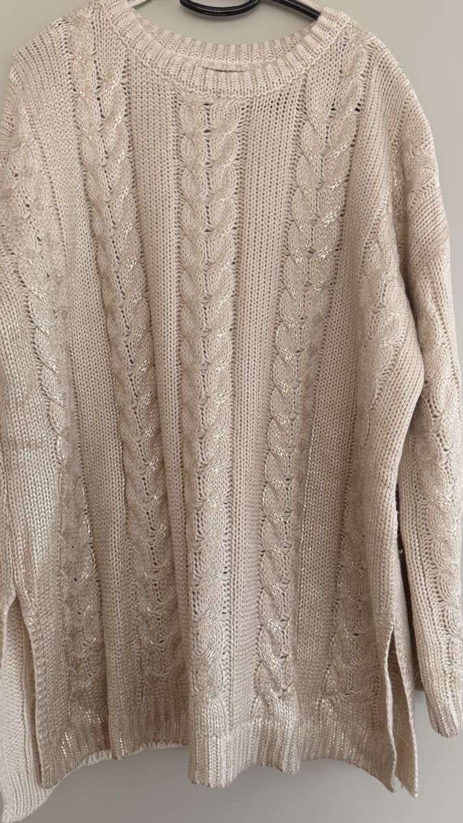 Maglioni & Felpe: Beiger Strickpullover mit Zopfmuster gr.L – Usato da Winterthur venduto da -BeHappy24- 2