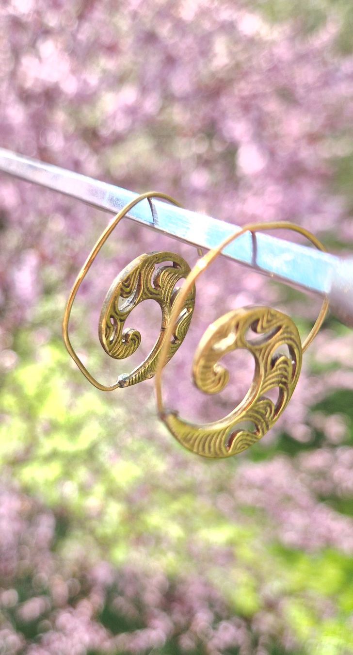 Orecchini pendenti & Orecchini a lobo: OHRRINGE RING GOLD FARBEND HANDMADE ATELIER TOP ZU RING – Usato da Elsau venduto da the-colorful-side 6