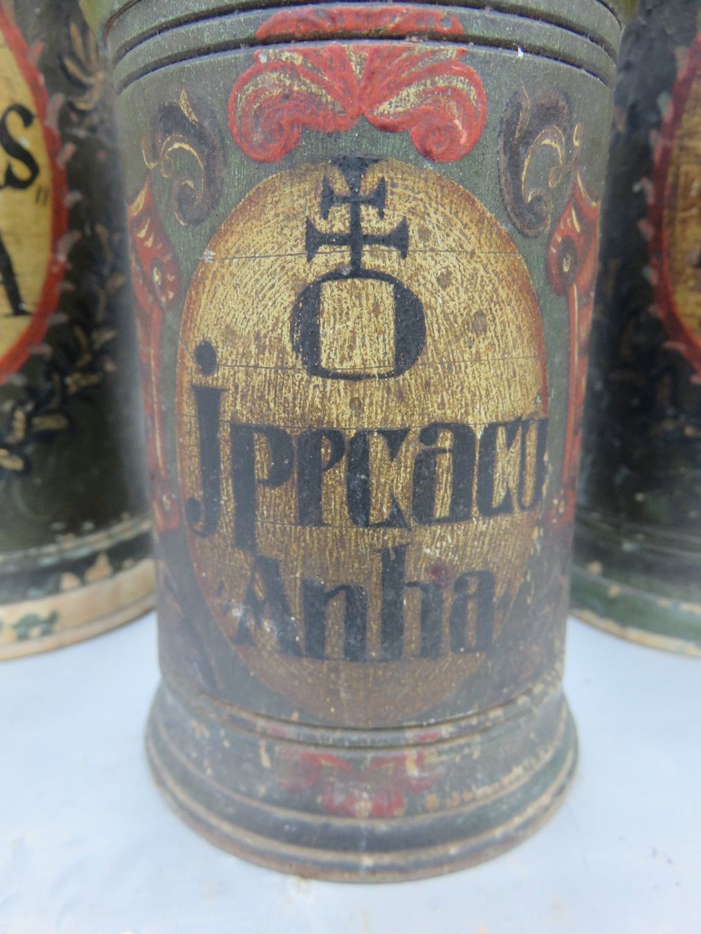 Accessori da laboratorio: 3 APOTHEKERDOSEN 18. JAHRH. – Usato da BERN venduto da erassmusvonrotterdam 2
