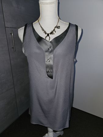 Madame de Saint Gil Bluse Seide Grau Grösse 38