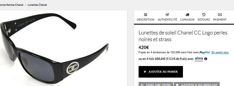 Chanel Brillen & Gläser: Sonnenbrille Chanel lunettes de soleil – Gebraucht aus Collonges von arashee 6