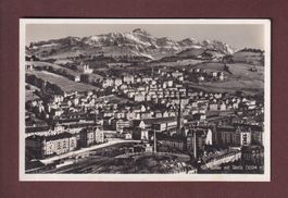 ST. GALLEN - Teilansicht mit Bahnhof und Santis - 1930
