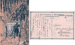 Armée Suisse aux Frontières Attelage Litho (Obl.Mil.)