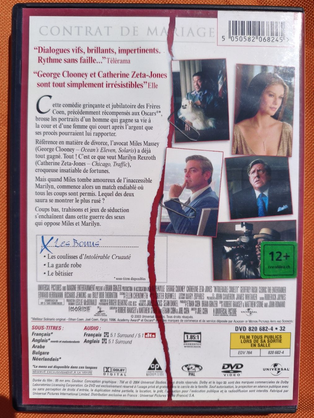 Alle DVDs: Intolérable cruauté – Gebraucht aus Renens VD von kollar7 1