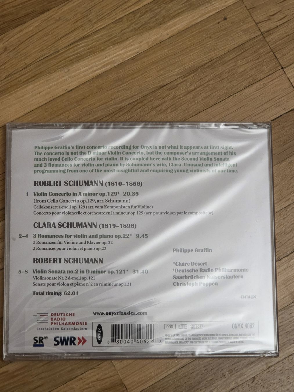 CDs: Neue CD: Robert Schumann: Violinkonzert mit Philippe Graffin – Neu und originalverpackt aus Aesch BL von immon 1