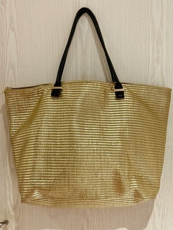 Goldfarbene Strandtasche/Shopper von H&M