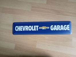 Blechschild-CHEVROLET GARAGE - 46 X 10 CM
