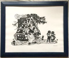 Orig. Scherenschnitt - Hänsel und Gretel - signiert