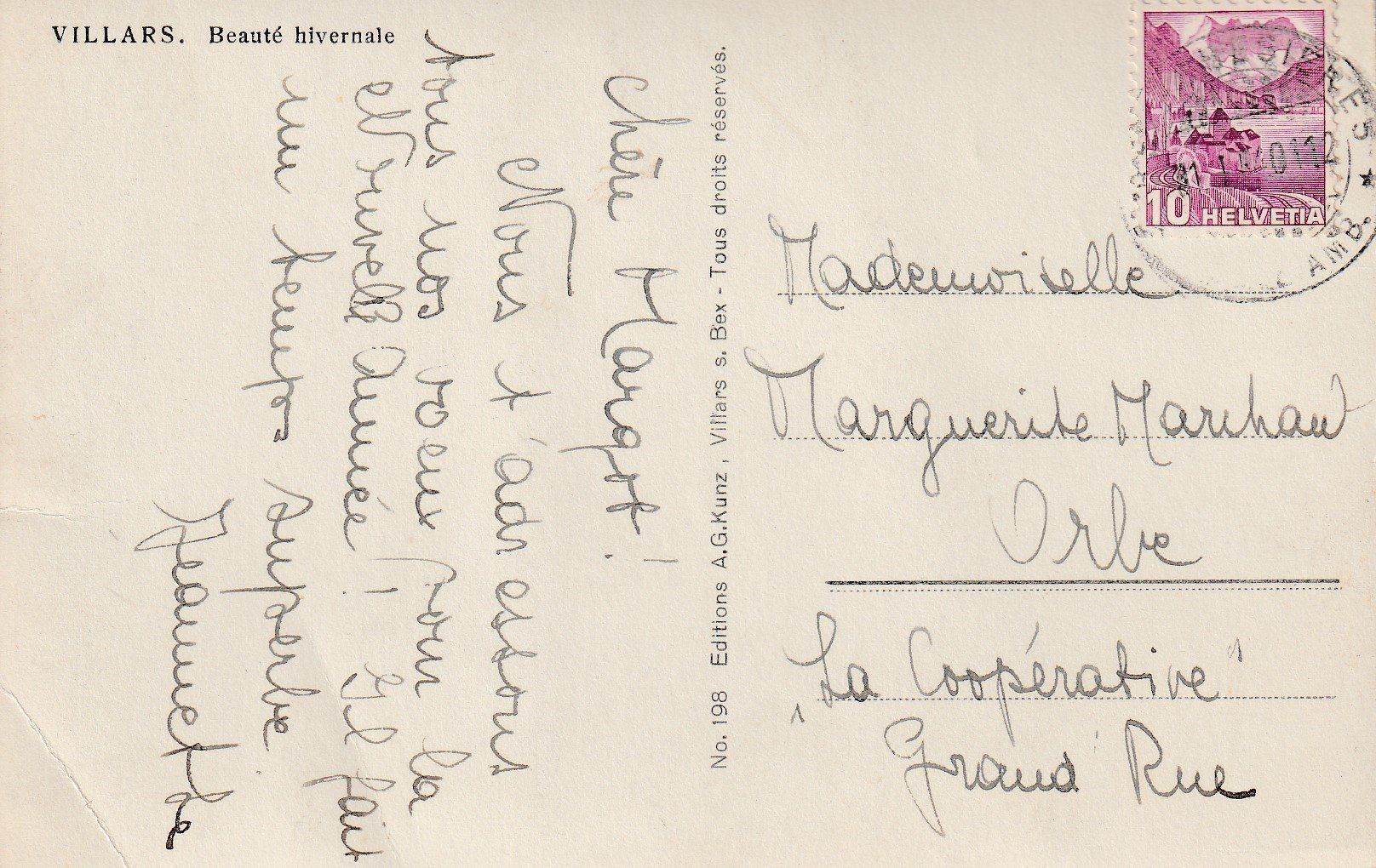 Cartoline postali: AK Villars gel. 1940 – Usato da Fribourg venduto da schnalla92 1