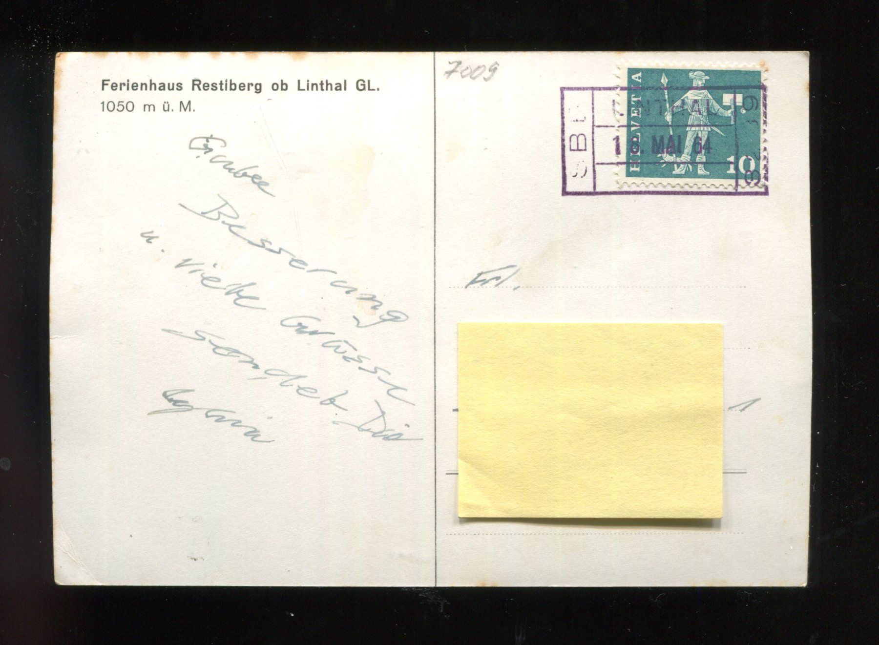 Cartoline postali: Linthal, Ferienhaus Restiberg – Usato da Aarau venduto da Elmaar41 1