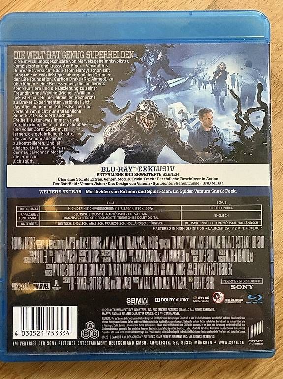 Tutti i DVDs: Venom (Tom Hardy) – Usato da Zürich venduto da rafa014 1
