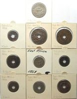 BRITISCH OSTAFRIKA Lot 10 Münzen 1910-1964, viel Toperhaltug
