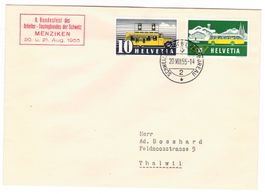 Lettre de Menziken BPA A702 pour Thalwil le 20.VIII.55