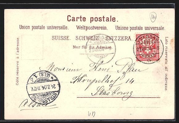 Cartoline postali: AK Yverdon, L'Eglise, 1904 – Usato da Berlin venduto da bartko-reher 1