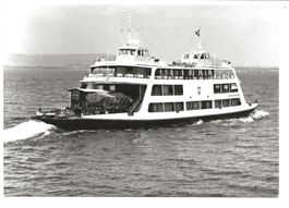 Bodensee - Fährschiff Romanshorn - Güterwagen - Foto-AK 1958