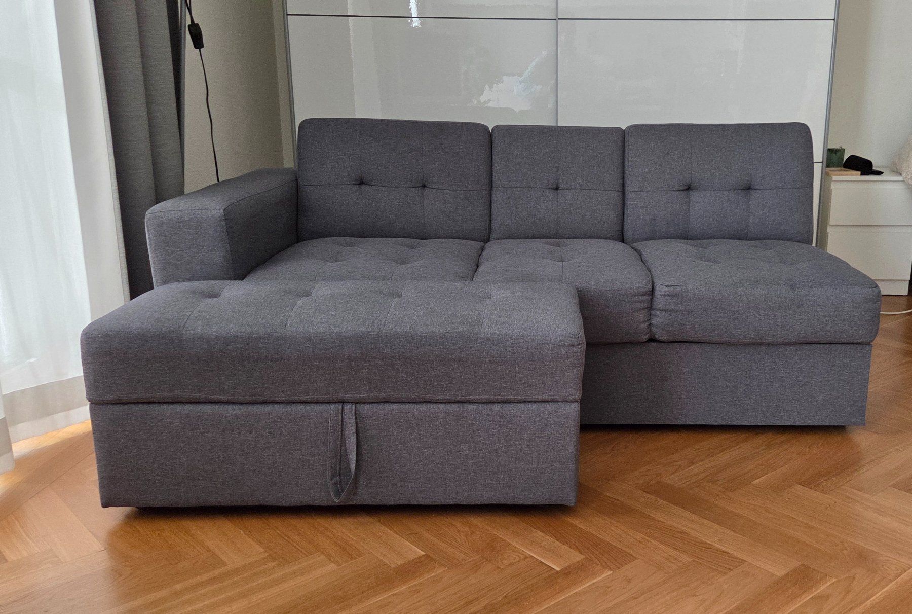 Divani: Schlafsofa grau mit Bettkasten und Ottomane – Usato da Horgen venduto da qui_c8w2