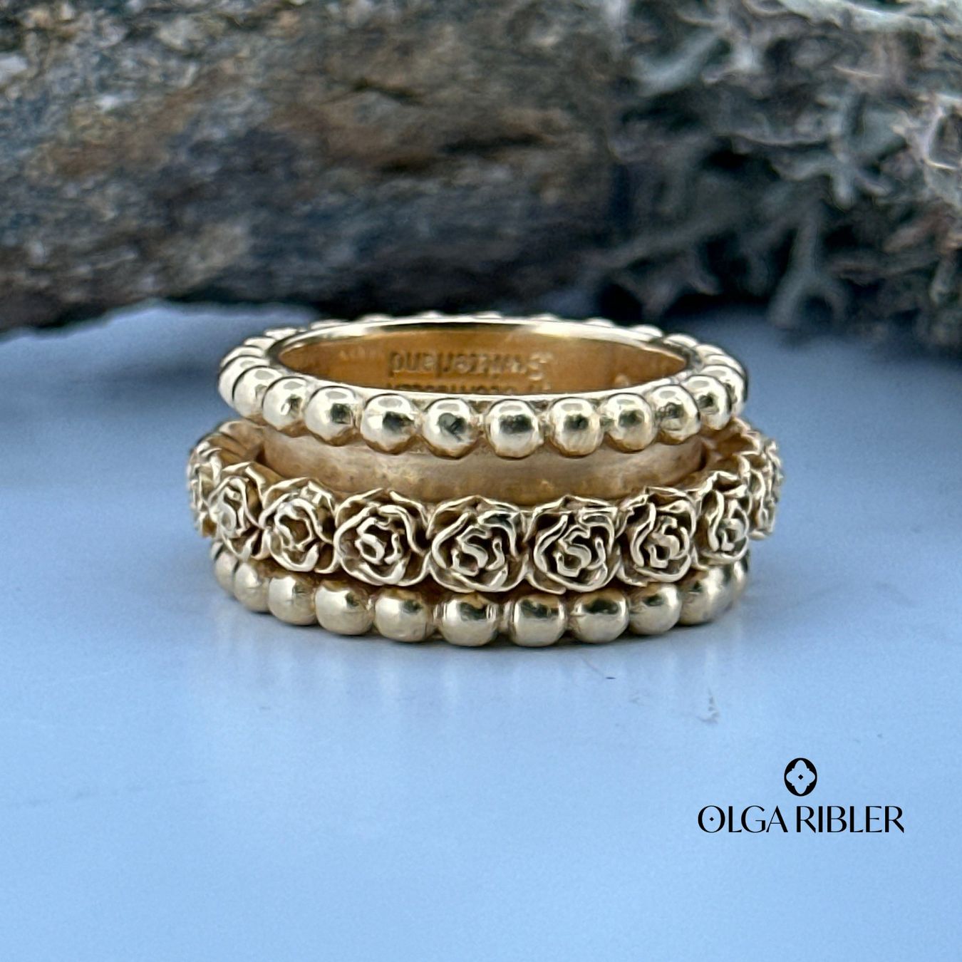 Olga Ribler Anelli: Statement 11 mm breiter Moving Ring mit Rosenmotiv Gr56 – Nuovo (secondo la descrizione) da Luzern venduto da Schmuckoutlet 6