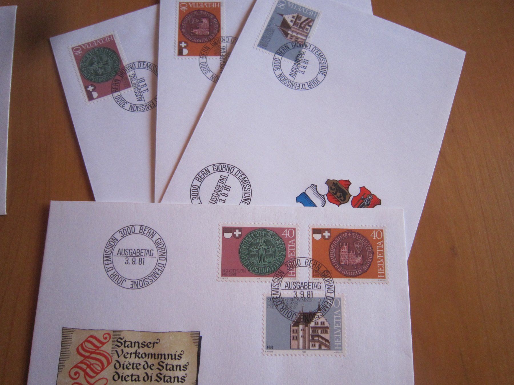Tutti i francobolli: CH 1981 FDC Serie einzeln 4er und Maximumkarten – Usato da Gordola venduto da Polentaefung 2